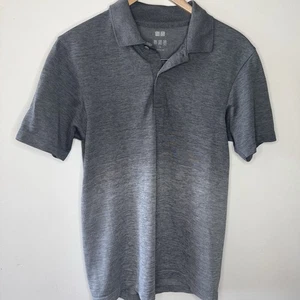 Uniqlo Polo Uomo DRY-EX Grigio Sfumato Small Activewear Elasticizzata Top Preppy - Foto 1 di 6