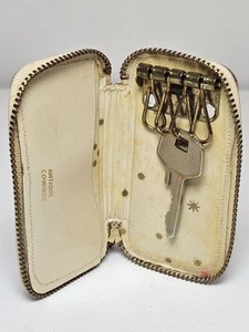 Vintage Schlüsselanhänger antik Rindsleder Key Holder 60er Jahre - Bild 1 von 6