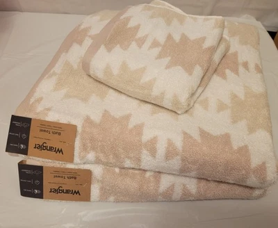 New wrangler Bath Towel 3 Set OG Aztec BoHo Weatern HTF Canyon Beige Neutral - Image 1 of 4