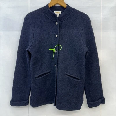 Chaqueta Cárdigan Talbots Mujer De Colección Lana Hervida Azul Marino Hecha Hong Kong SP LEER Foto 1 de 4
