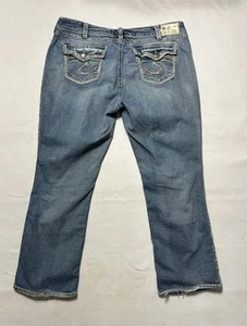Silver Jeans Suki 17 Flap Blue Jeans Womens Size 22X31 Designer Stretch Pants - Picture 1 of 11