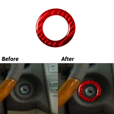 For LEXUS RX330 2004-06 RX350 2006-2009 Red Carbon Fiber Ignition Key Ring Trim Foto 1 de 4