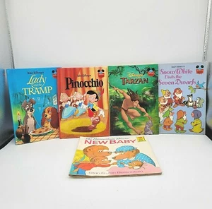 Children's Books Lot 5 Vintage First Edition: Snow White, Tarzan, Pinocchio, Lad - Picture 1 of 11