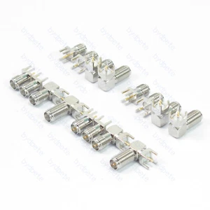SMA Nickel Plated Connector RP-SMA RPSMA Female Jack Solder PCB 50ohm - Picture 1 of 29