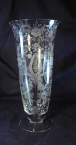 Viking Prelude etch vase 10.75" tall New Martinsville clear glass - Picture 1 of 3