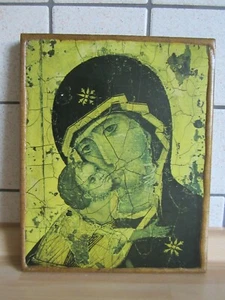 Ikonenbild Ikone Muttergottes von Vladimir byzantinisch Holztafel 25x20cm - Bild 1 von 1