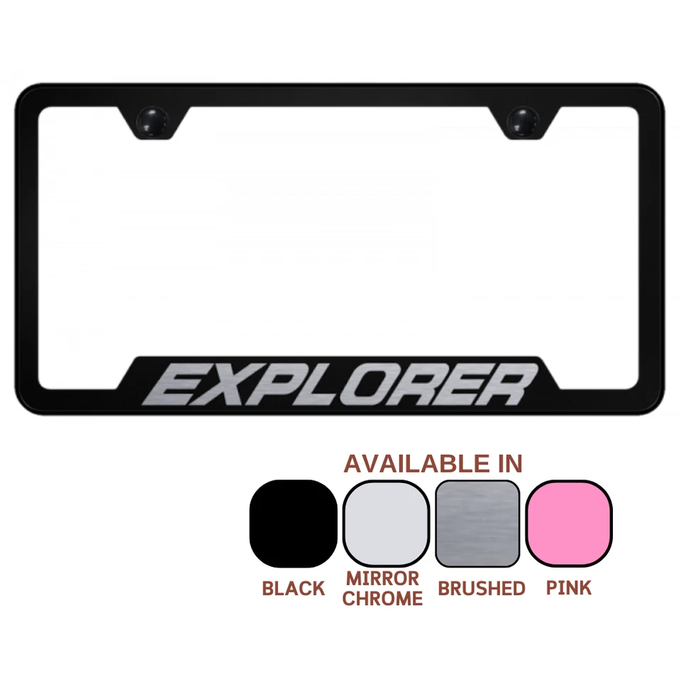 Ford Explorer Laser Etched Logo Notched License Plate Frame Official Licensed Foto 1 de 1