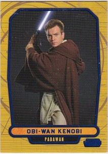 STAR WARS GALACTIC FILES SERIES 1 BLUE PARALLEL BASE 3 OBI-WAN KENOBI #D 223/350