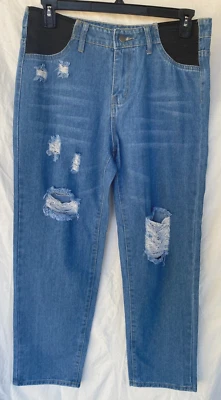 UNDER THE BELLY..DISTRESSED..MATERNITY..JEANS..NWOT..MEDIUM - Image 1 of 3