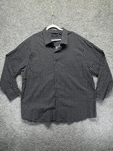 SYNRGY Stretch Black Men's Long Sleeve Button-down Shirt 3XL Geometric - Picture 1 of 8