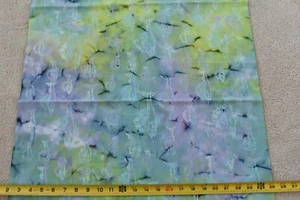 28" Long, Green Blue & Lavender Batik Cotton with Fish, P3156 - Picture 1 of 5