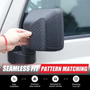 Black Alloy Car RearView Mirror Anti-Scratch Trim Kit For Ineos Grenadier 2020+ - Picture 1 of 12