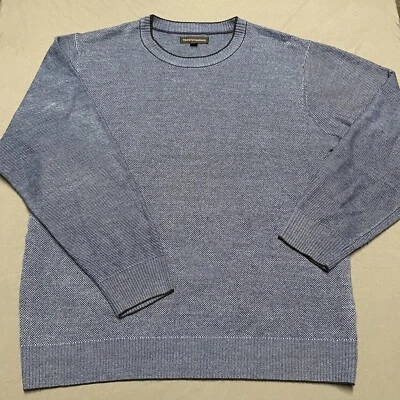 Tricots St Raphael Sweater Mens XL Blue Stripe Geometric Acrylic Soft Preppy - Image 1 of 4