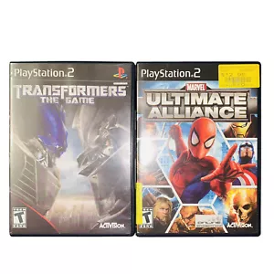 Lote de 2 juegos de Sony PlayStation 2 PS2 Marvel Ultimate Alliance y Transformers en caja - Imagen 1 de 12