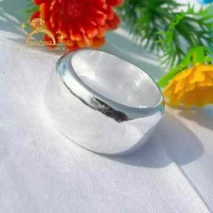 Dome Ring Thick Wide Band Ring 925 Sterling Silver Ring Chunky Statement Ring - Picture 1 of 9