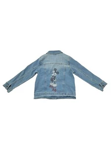 Disney Parks Mickey Mouse Blue Jean Denim Trucker Jacket Kids Size 5/6 - Picture 1 of 6