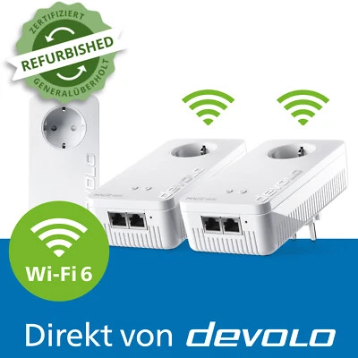 devolo Magic 2 WiFi 6 Powerline 2400 Mbps Mesh WLAN Verstärker 3x Adapter - Bild 1 von 4