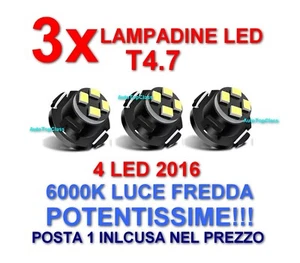 3 Lampade T4.7 POTENTISSIME 4 LED 2016 MANOPOLE CLIMA Strumentazione lampadine - Foto 1 di 4