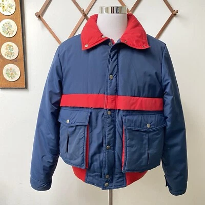 Vintage 80s 90s Field & Stream Insulated Bomber Puffer Ski Jacket Large - Image 1 of 4