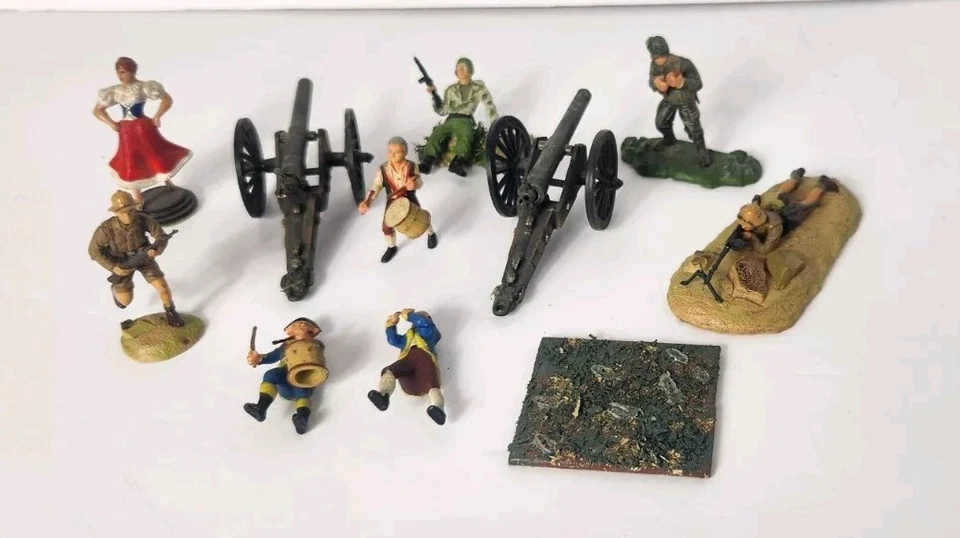 De Colección Soldados Segunda Guerra Mundial Lote 2 Cañones Miniatura Azul Abrigo Bateristas Modelo Mujer Foto 1 de 4