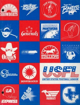 1983 USFL UNITED STATES FOOTBALL LEAGUE OFFICIAL SECOND SEASON BROCHURE & POSTER - Image 1 of 2