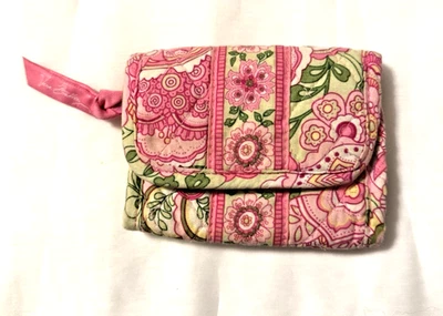 Carteira de identificação vintage Vera Bradley pétalas rosa - Imagem 1 de 4