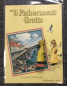 RARE Fisherman Grotto San Francisco Antique Vintage 4.5” Metal#9 Figurine + Menu - Picture 1 of 24