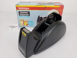 Sellotape Dual Core (Small & Large) Desktop Tape Dispenser BLACK 960926* - Picture 1 of 8