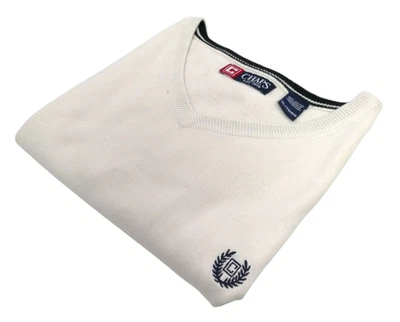 Chaps Ralph Lauren Jumper Vest Men's Size XL Sweater Sleeveless Cream Cotton - Image 1 of 4