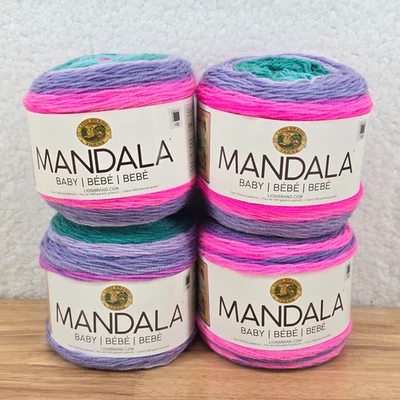 Lote de 4 hilos de mandala marca león bebé pixie hueco peso ligero 5,3 oz 590 yd Foto 1 de 4