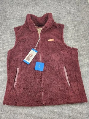 Sage Collective Women's Sherpa Fleece Vest Burgundy Sz Large NWT Fleece Lined  - Image 1 of 4