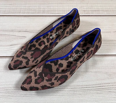 Rothy’s The Point Flats Retired Leopard Wildcat Women’s 7 Pointed Toe Shoes NEW - Image 1 of 4