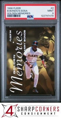 1996 FLEER GOLDEN MEMORIES #2 BARRY BONDS-SAMMY SOSA POP 3 PSA 9 - Image 1 of 2