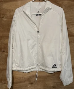 Adidas Terrex Light Windbreaker Logo Core White Jacket Women’s Size Large - Picture 1 of 4