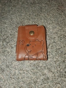 Portafoglio Vintage Marrone Winnie The Pooh Disney Chiusura a Scatto con Specchio 4" - Foto 1 di 10