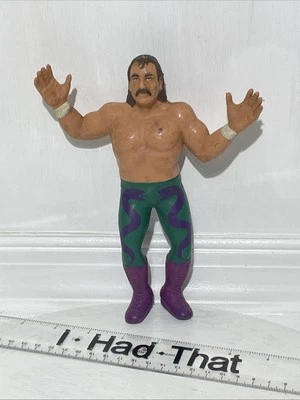 Figura de acción Jake the Snake Roberts de colección LJN WWF lucha libre caucho años 80 Foto 1 de 4