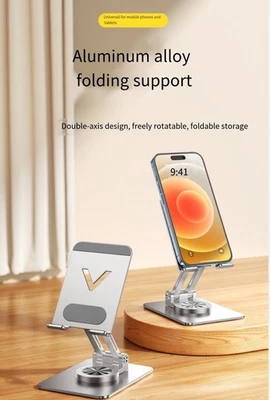 phone stand Foldable, lightweight and 360-degree rotatable aluminum alloy - Image 1 of 4