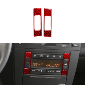 2X Cubierta Panel de Control Climático de Fibra de Carbono Rojo Borde para Cadillac CTS 2003-2007 - Imagen 1 de 16