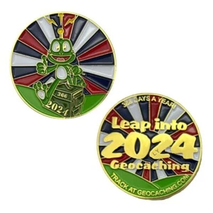 Leap Day 2024 Signal - UK Edition Geocaching Trackable Geocoin - Picture 1 of 1