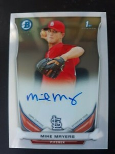 Mike Mayers Cardinals 2014 Bowman Chrome Prospects #BCAP-MM Autographed Rookie