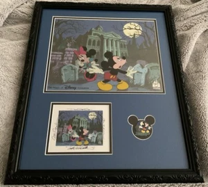 Disney Animation Gallery Haunted Mansion Mickey Framed Hand Painted Cel Pin LE - Picture 1 of 8