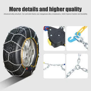 2Pcs Portable Universal Snow Tire Chains,for Passenger Car、Pickup Trucks、SUV - Picture 1 of 19