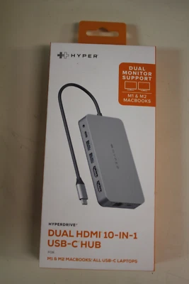 -NEW- Hyperdrive Dual HDMI 10-in-1 Usb-c Hub Dual monitor support - Image 1 of 2