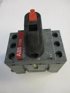 ABB OT16F3 NON FUSIBLE DISCONNECT SWITCH, 3 POLE, 20A, DIN RAIL PANEL MOUNT - Picture 1 of 5