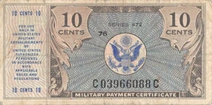 USA / MPC 10 Cents 1947 Series 472 Plate # 76 Circulated Banknote Z6 - Picture 1 of 2
