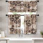 Coffee Kitchen Curtains Brown Window Curtains Valance and Tier Set 36 Inch, F...