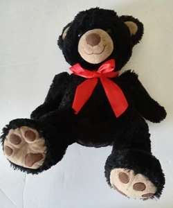 Vintage Black Teddy Bear 14" Plush hong yun eng PO#2079 Item # 019002 - Picture 1 of 8
