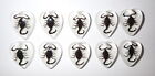 Insect Cabochon Black Scorpion Heart 17x21 mm on White Bottom 100 pieces Lot