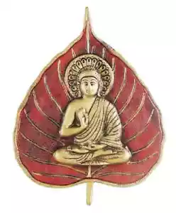Showpiece Buddha Wall Hanging Leaf Design Red Sculpture 6.3*0.5*8.4 inch - Bild 1 von 2