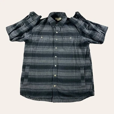 Duluth Trading Jacket Mens LT Fire Hose Flannel Lined Limber Jac Striped - Image 1 of 4